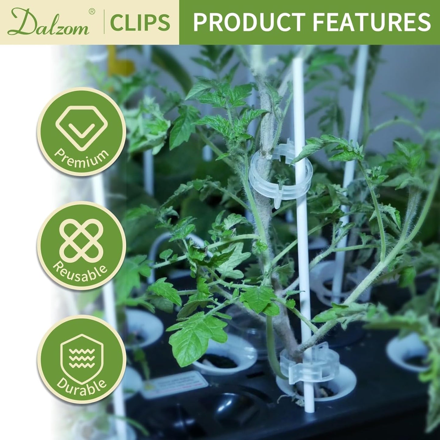 Secured Plastic Plant Support Clips