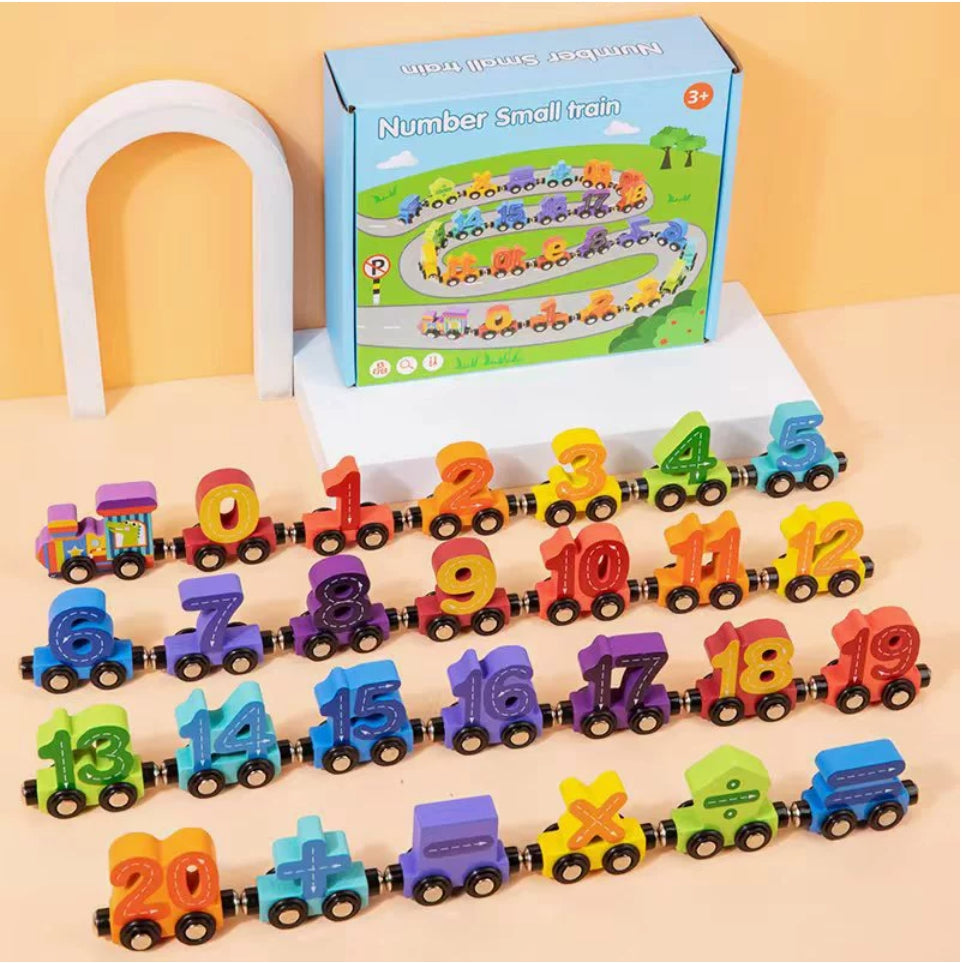 Magnetic Wooden Alphabet Train Sets | ABC Letter Learning Toy Trains