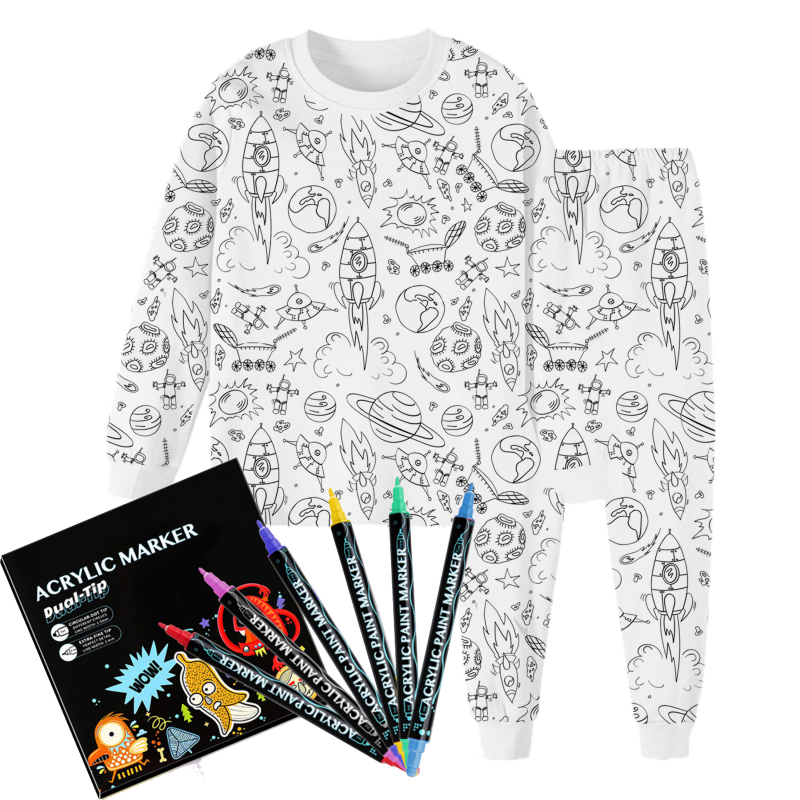 All Colorable Pajama Prints | Two Piece Set
