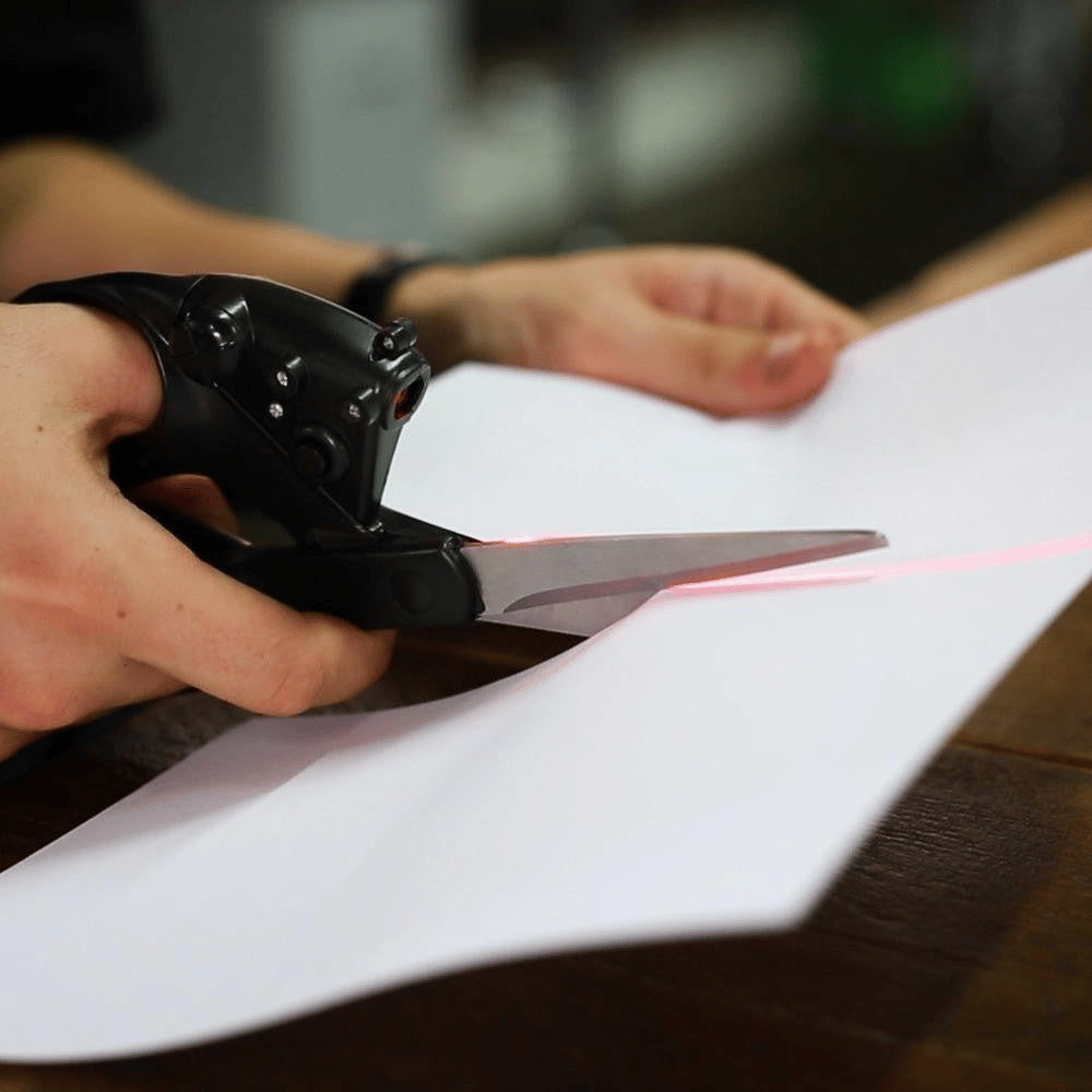 Professional laser guided scissors