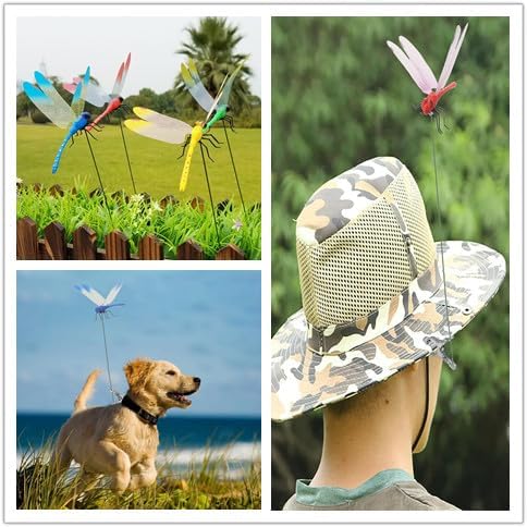 12 Counts Outdoor Fake Dragonfly Rod Clip