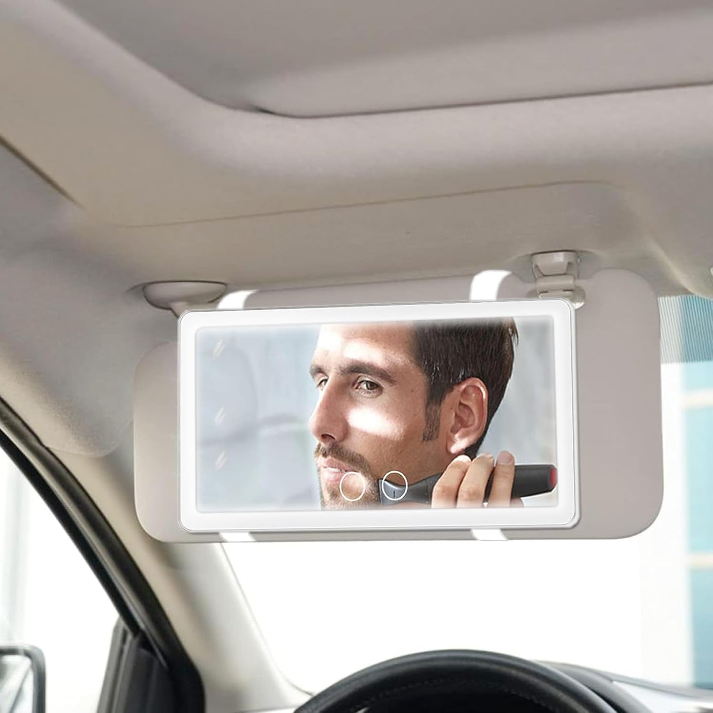 Car Sun Visor Vanity Mirror with 3 Light Modes & 80 LEDs