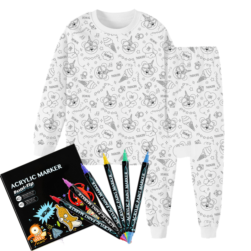All Colorable Pajama Prints | Two Piece Set
