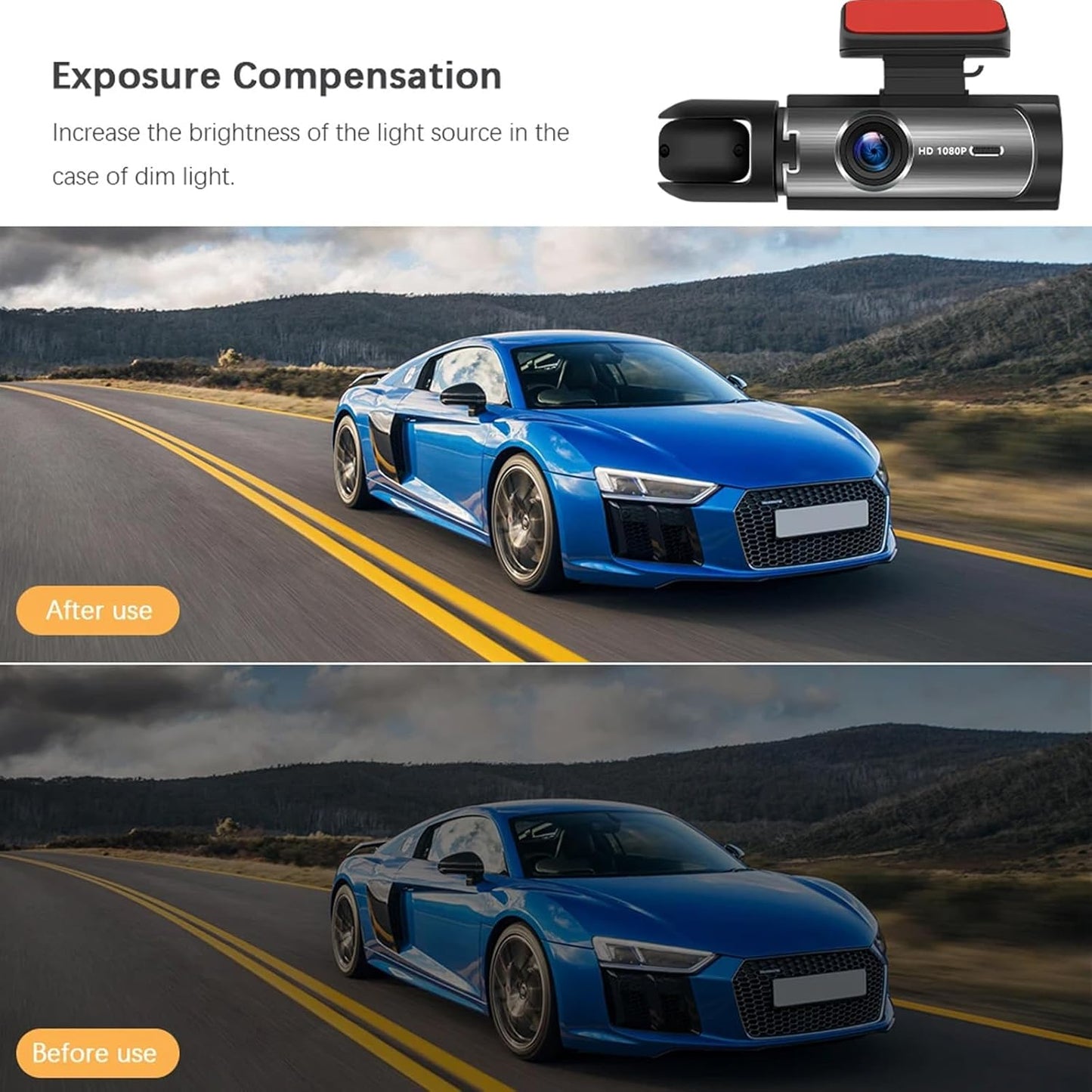 1080P Dual Camera Dash Cam for Cars
