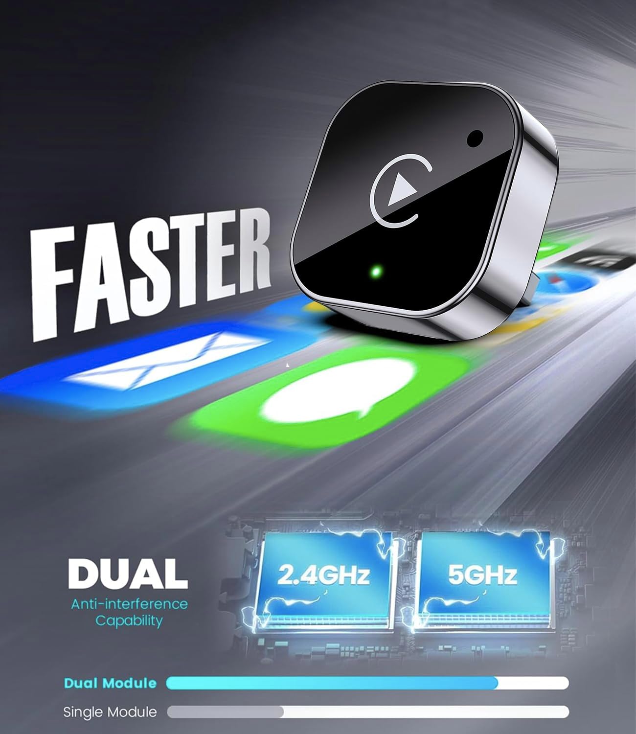 2025 Upgraded Wireless CarPlay Adapter& Android Auto Adapter