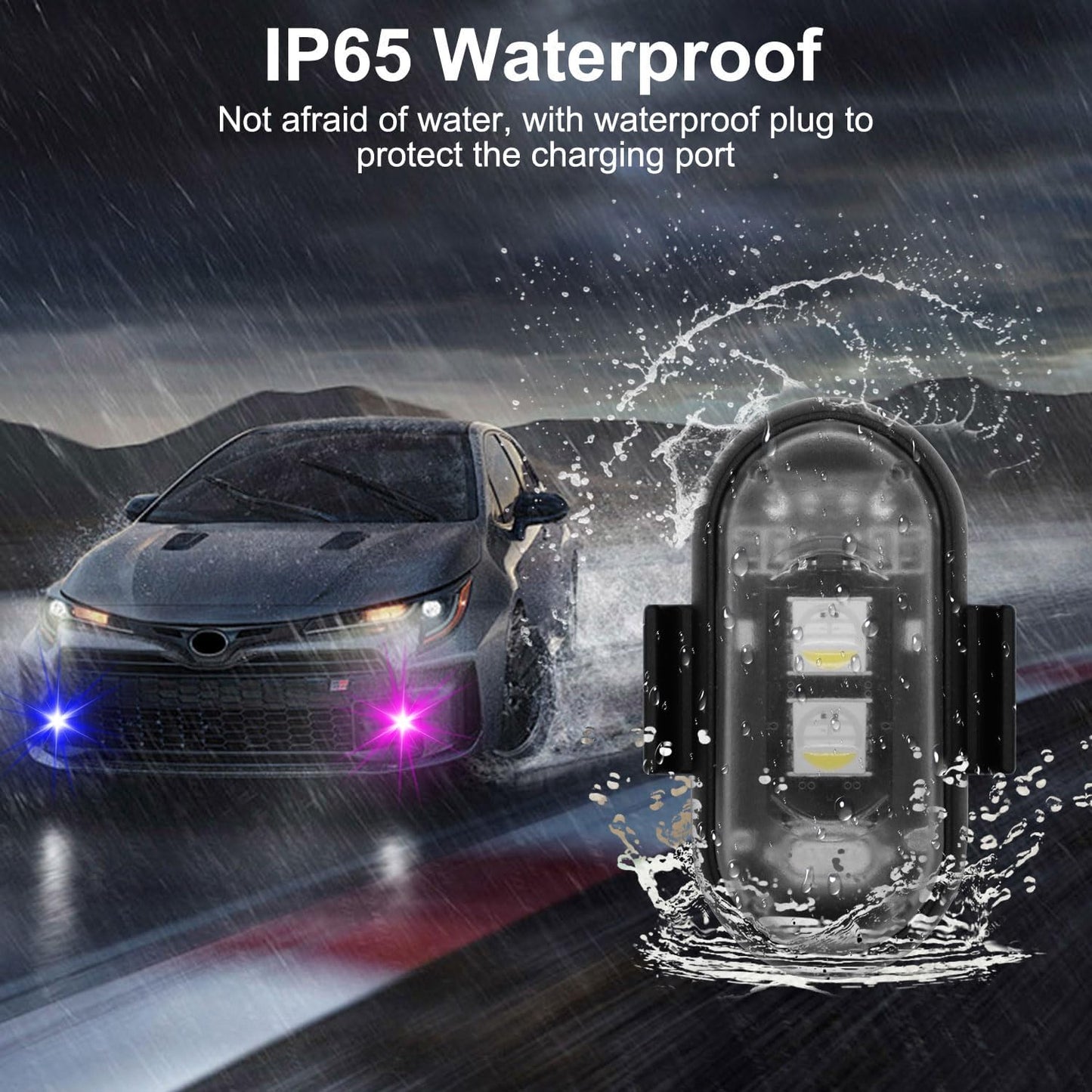 4PCS Wireless LED Strobe Lights with Remote Control