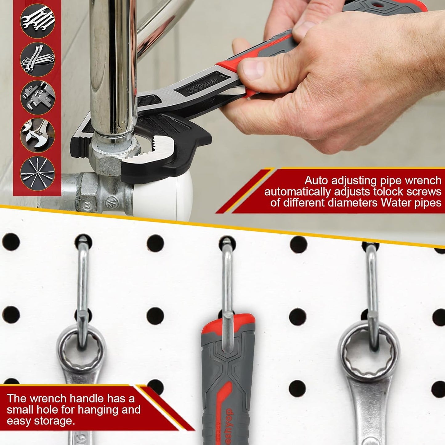 Self Adjusting Pipe Wrench Set
