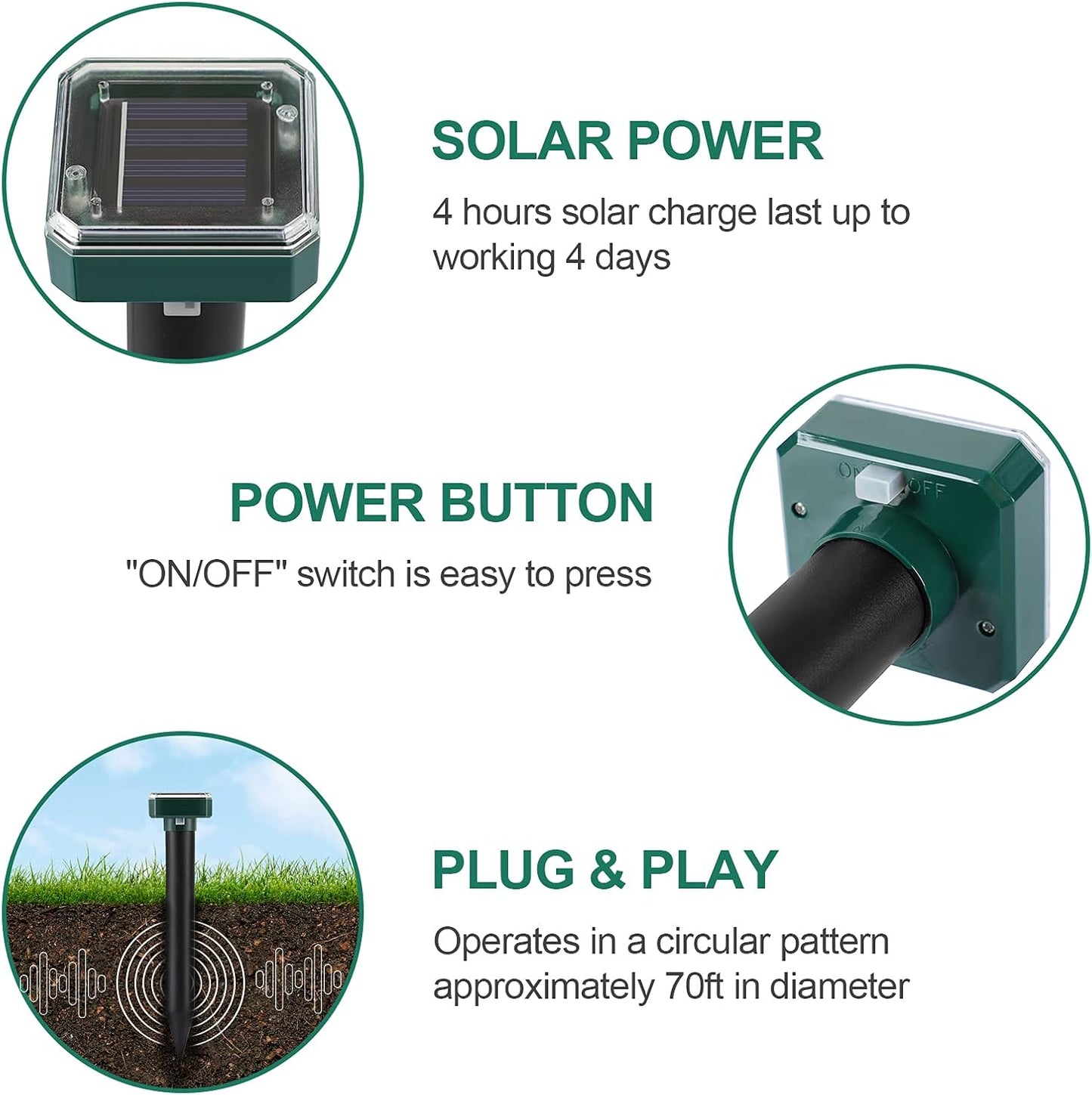 Mole Repellent Solar Powered
