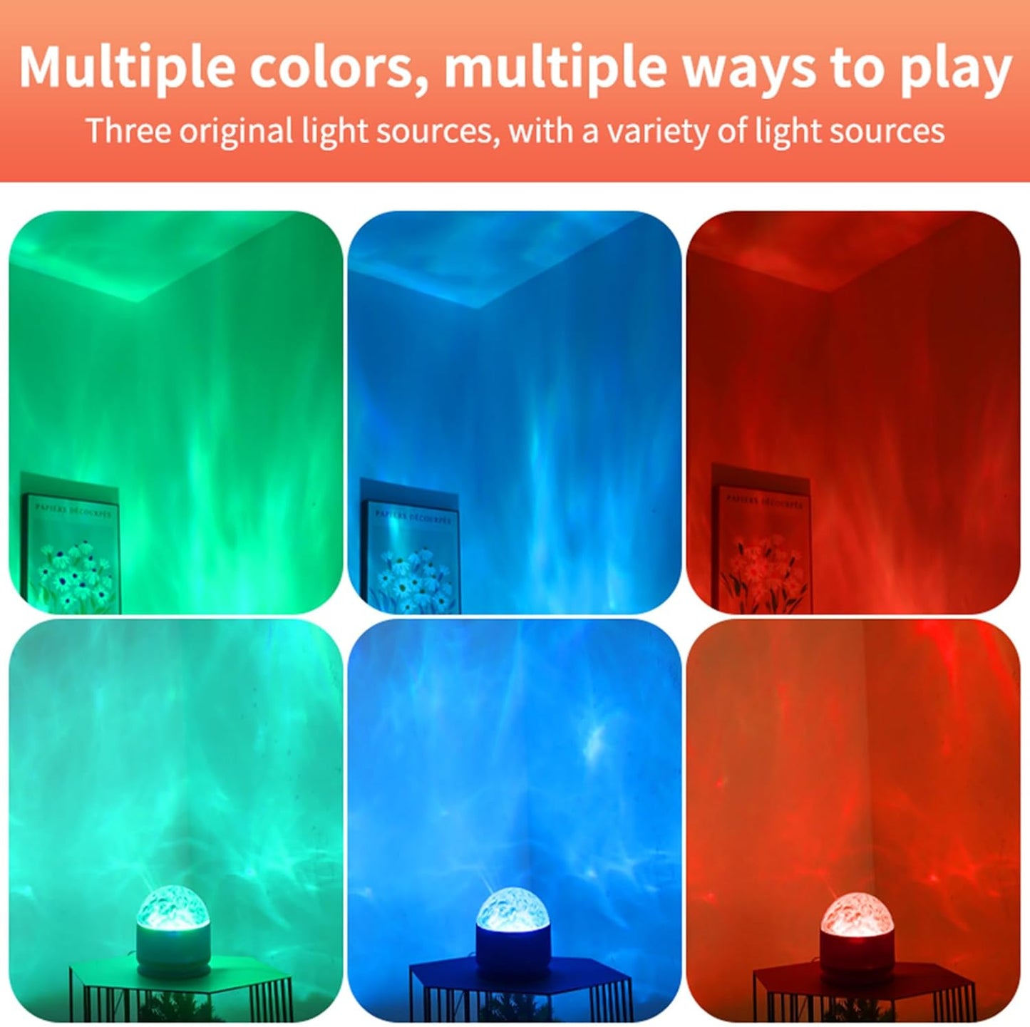 2 in 1 Galaxy Light, 16 Color Aurora Night Light Projector