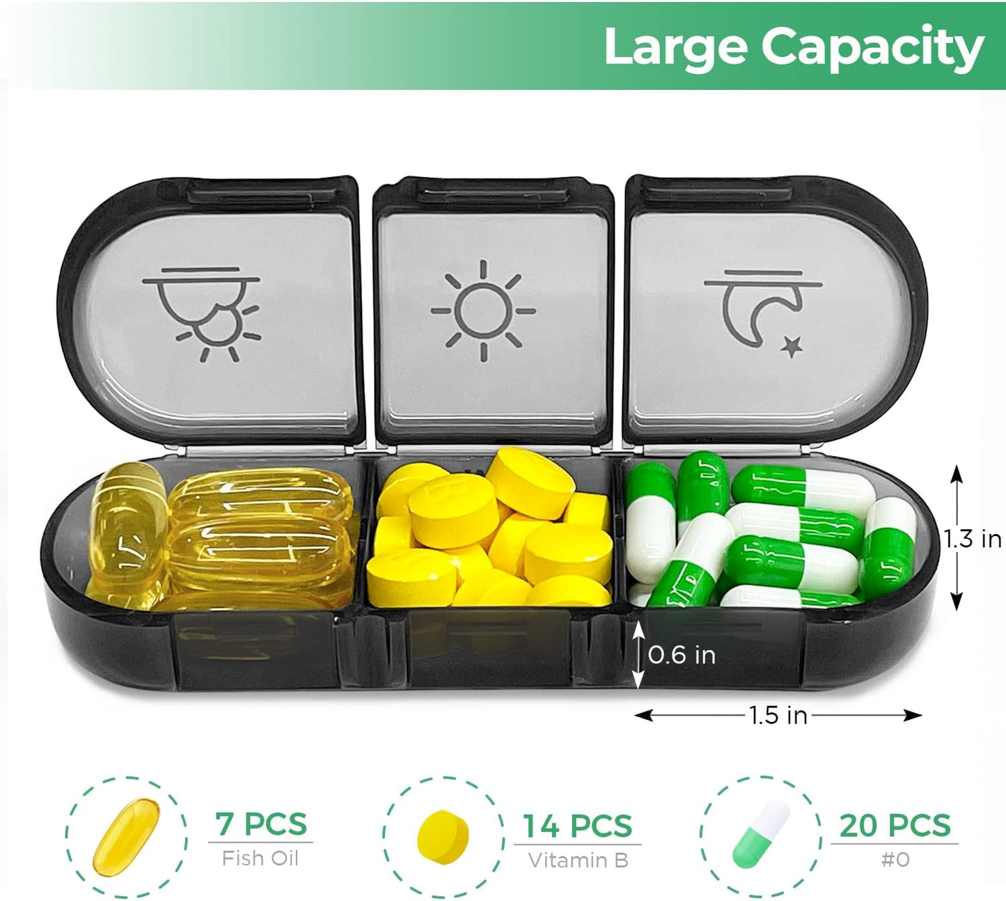 Weekly Pill Organizer 3 Times a Day