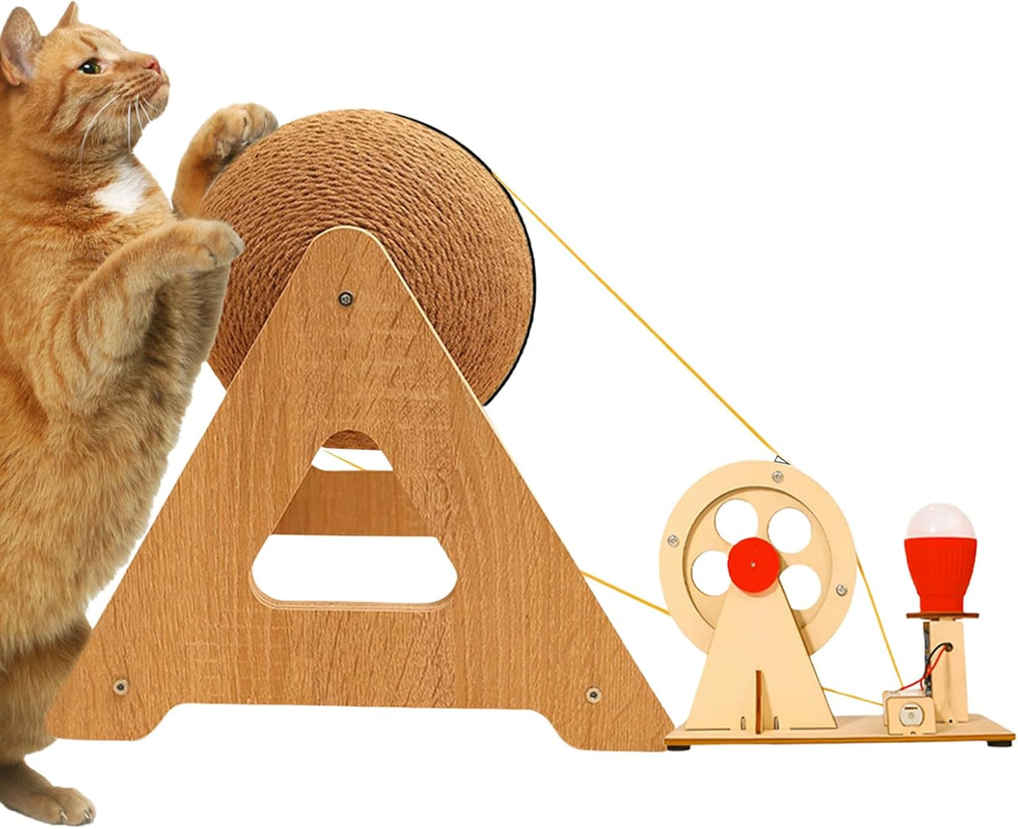 Interactive Cat Scratching Board - Led Light Toy with Hand-Crank Feature