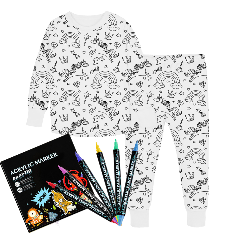All Colorable Pajama Prints | Two Piece Set