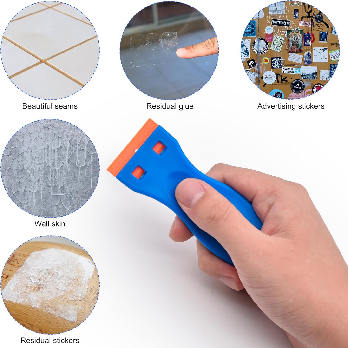 8 Pcs Plastic Razor Blade Scraper and 100 Pcs Blades