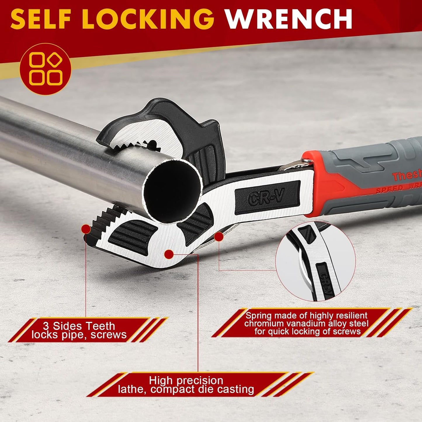Self Adjusting Pipe Wrench Set
