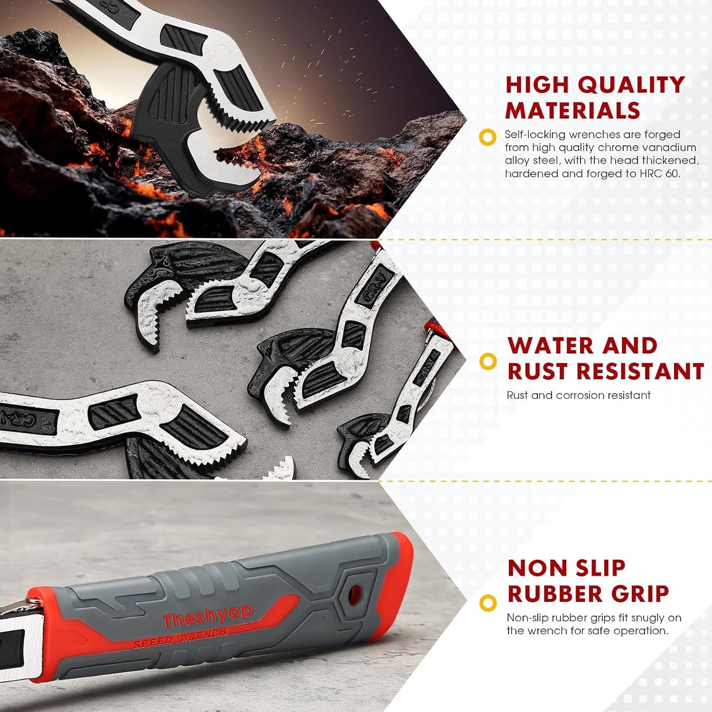 Self Adjusting Pipe Wrench Set