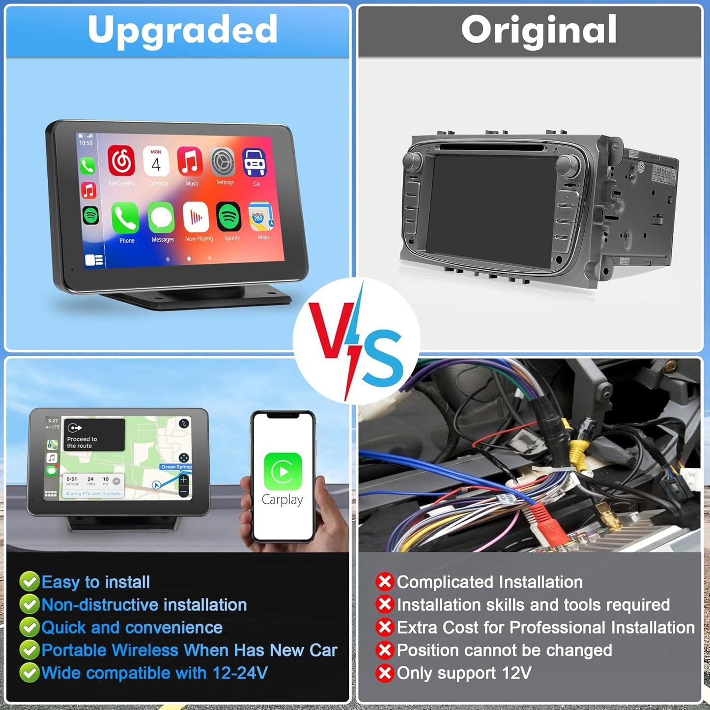 2025 Upgraded Wireless CarPlay Screen