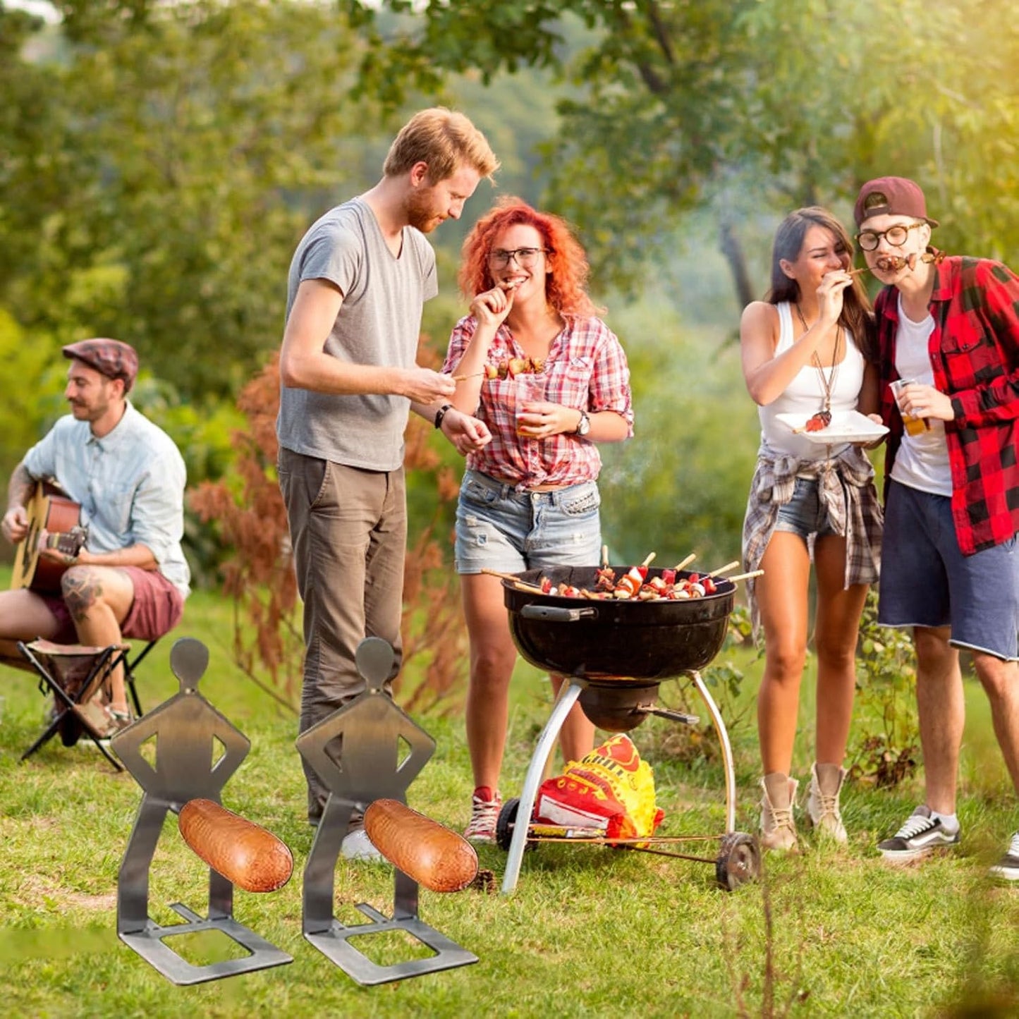Funny Hot Dog Sausage Stand Holder - Portable Hot Dog Roaster Rack