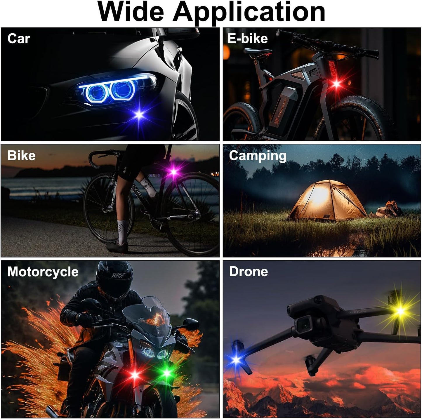 4PCS Wireless LED Strobe Lights with Remote Control
