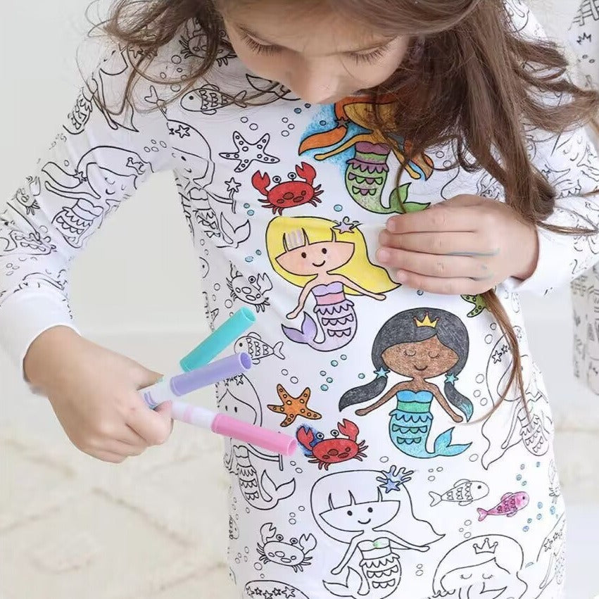 All Colorable Pajama Prints | Two Piece Set