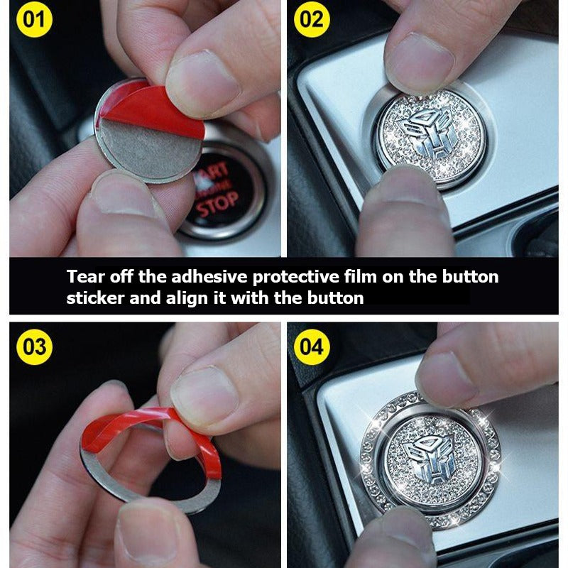 Bling Car Engine Start Button Cover
