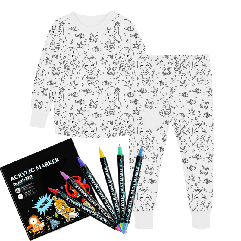 All Colorable Pajama Prints | Two Piece Set