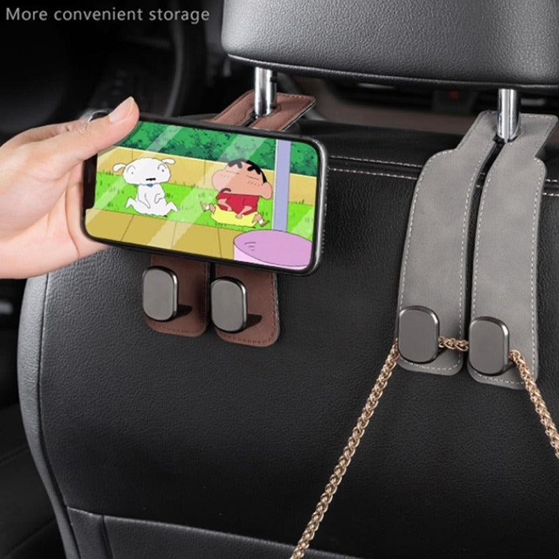 TwinHook Leather Car Headrest Hangers(limited time)