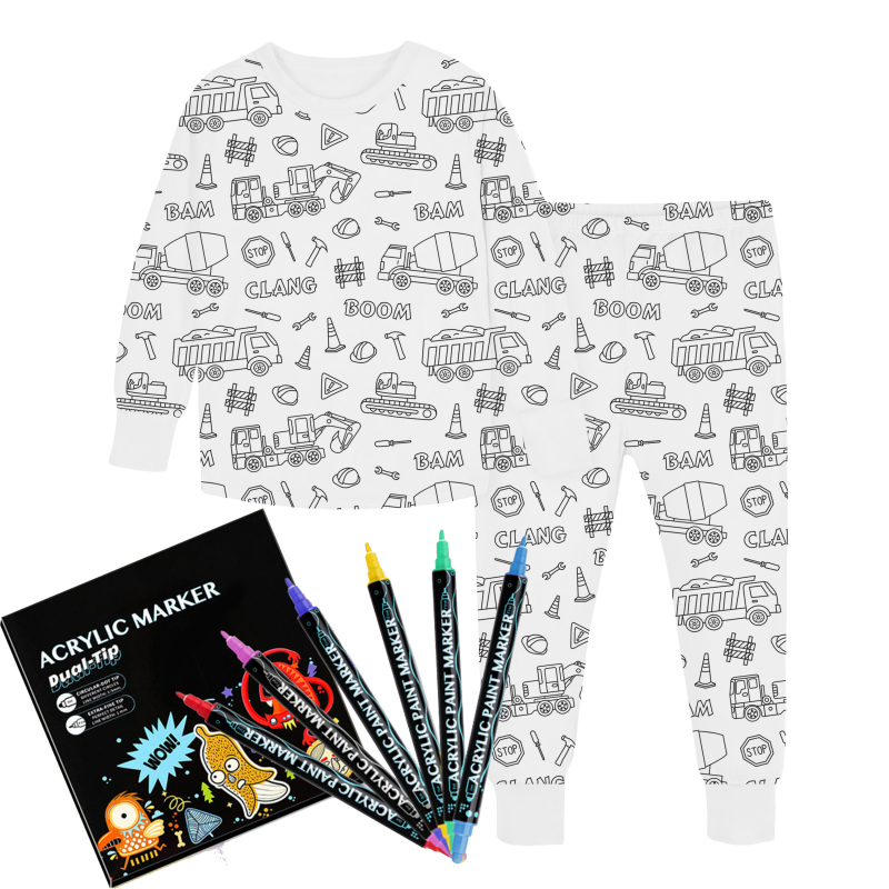 All Colorable Pajama Prints | Two Piece Set
