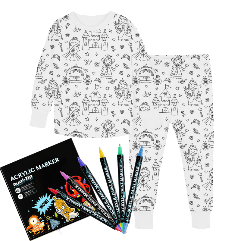 All Colorable Pajama Prints | Two Piece Set
