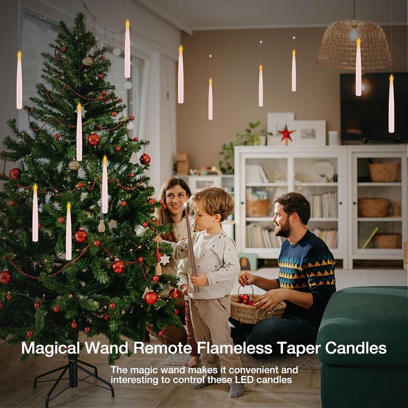 Flameless Candles with Magic Wand Remote for Christmas Decor