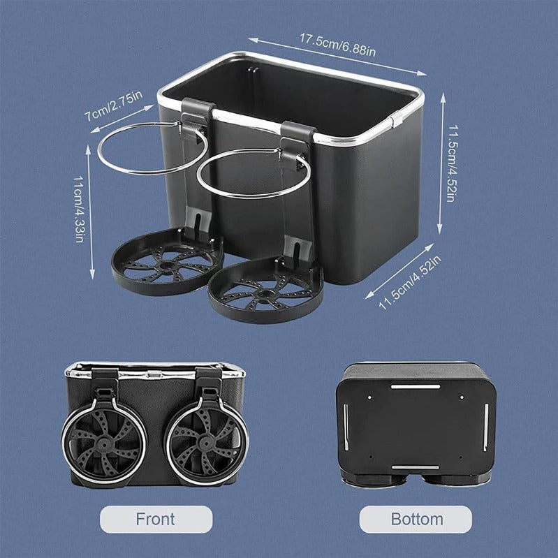 Armrest Organizer with Twin Fold-Flat Cup Holders(limited-time discount)