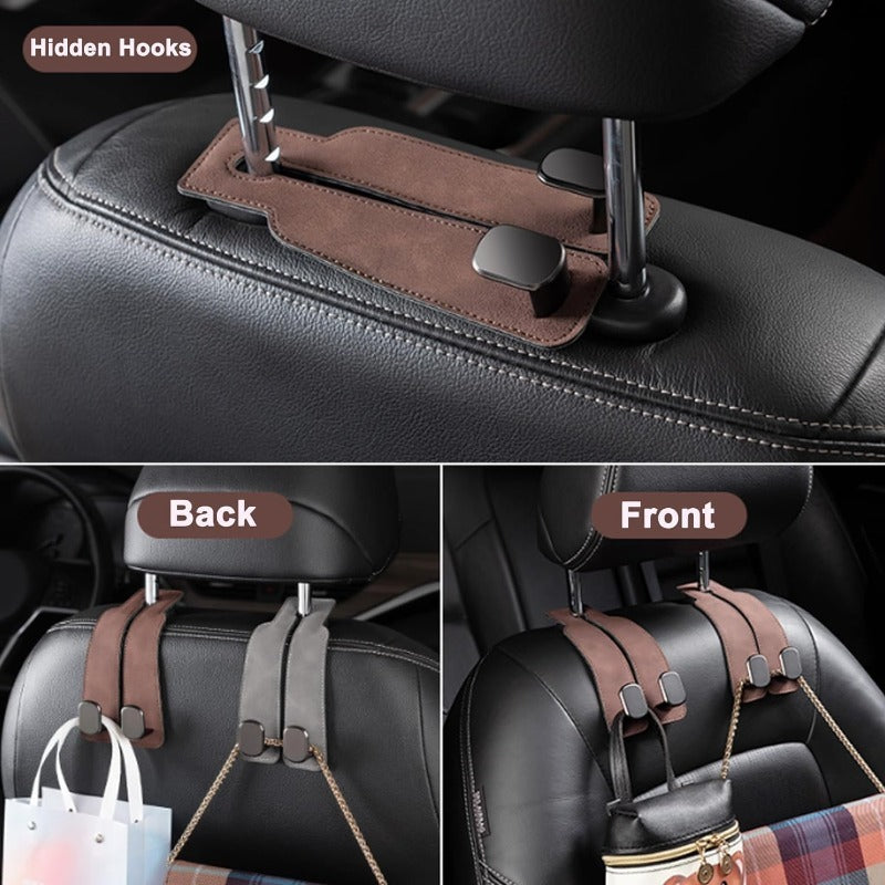 TwinHook Leather Car Headrest Hangers(limited time)