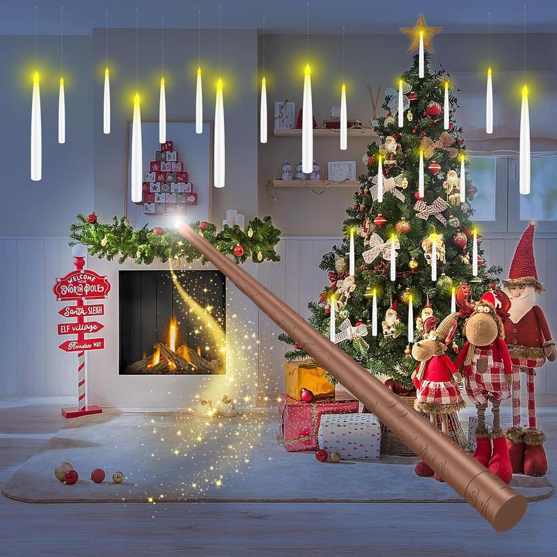 Flameless Candles with Magic Wand Remote for Christmas Decor