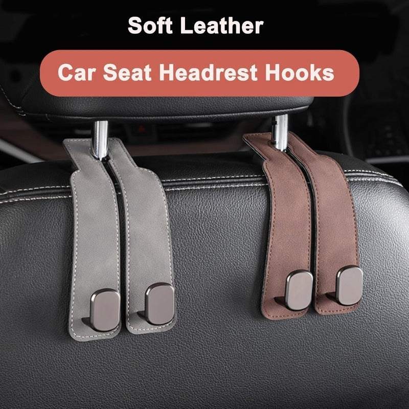 TwinHook Leather Car Headrest Hangers(limited time)
