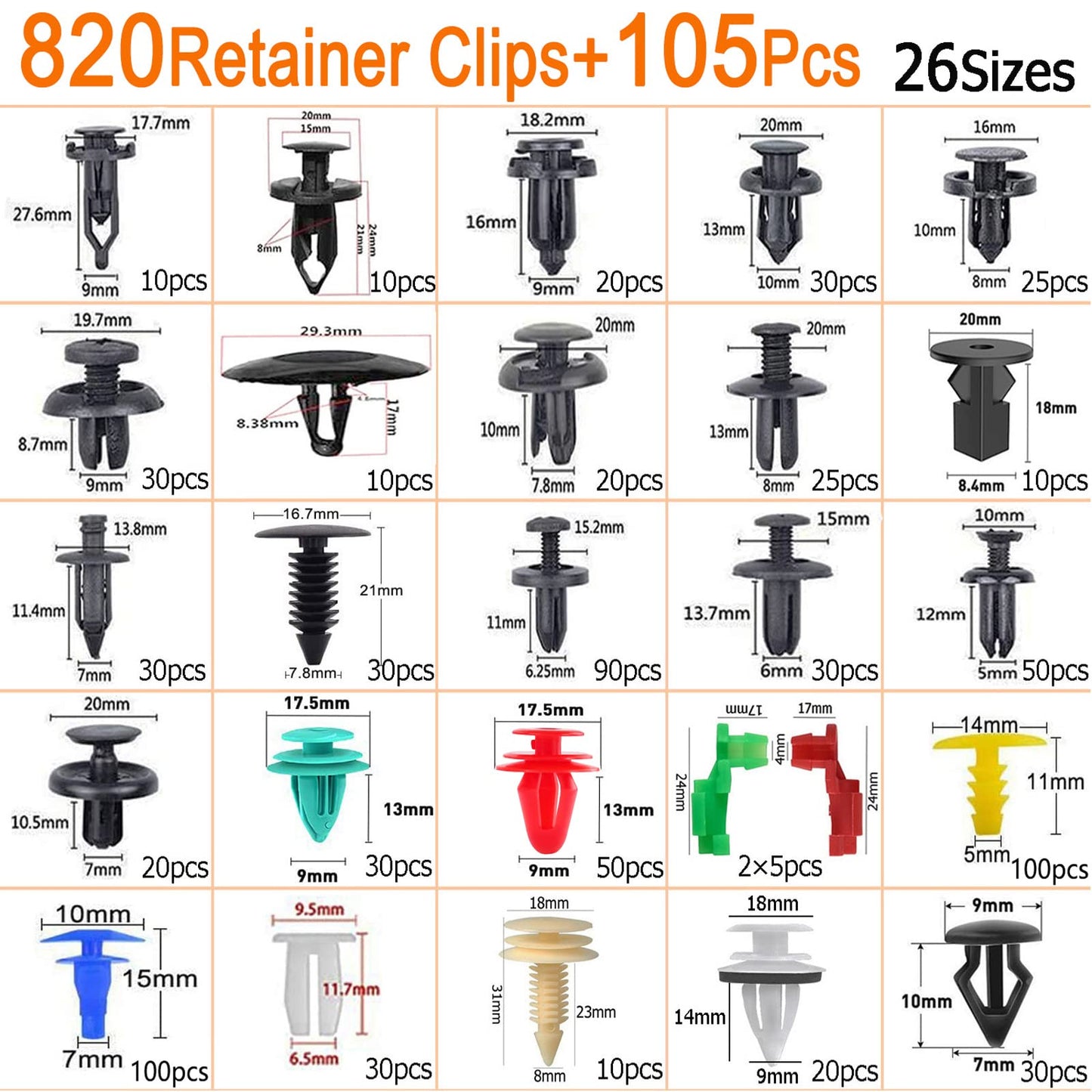 925pcs-1295Pcs Car Retainer Clips & Fastener Remover(limited-time discount)