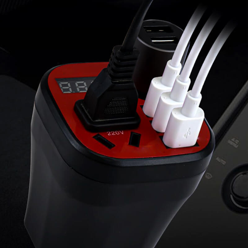 Car mounted cup type inverter converter QC charger(50%)