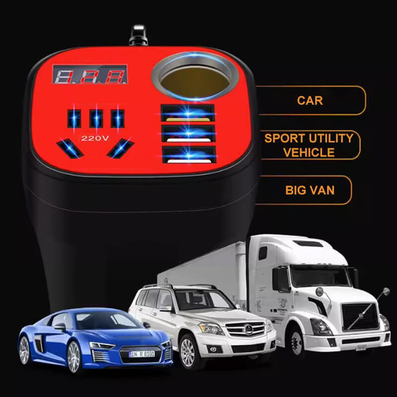 Car mounted cup type inverter converter QC charger(50%)