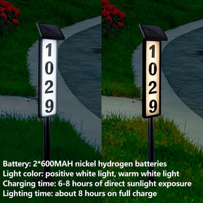 Solar Address Sign