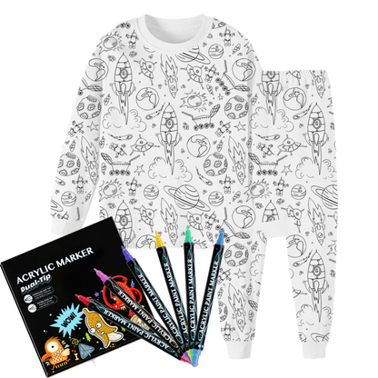 All Colorable Pajama Prints | Two Piece Set