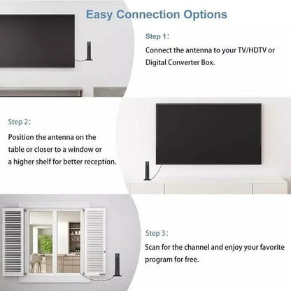 4K/1080P Indoor HDTV Antenna ✦ 120-Mile 360° Signal Booster30（limited-time discount）