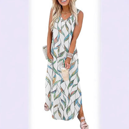 Summer Dresses Maxi Dress Vacation Beach Sundresses 2025 with Pockets