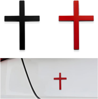4PCS Metal Jesus Christ Cross Badge Stickers