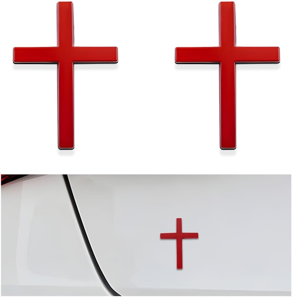 4PCS Metal Jesus Christ Cross Badge Stickers