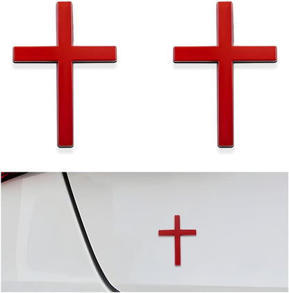 4PCS Metal Jesus Christ Cross Badge Stickers