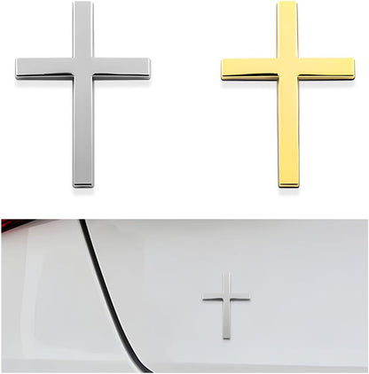 4PCS Metal Jesus Christ Cross Badge Stickers