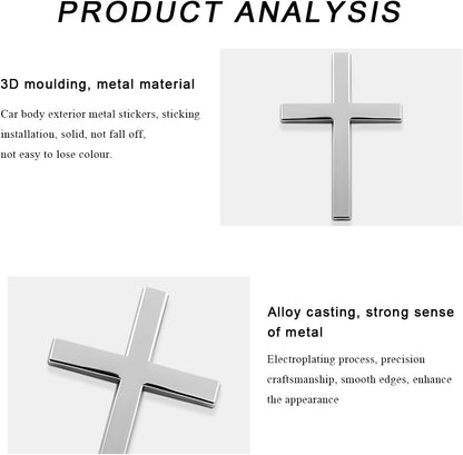 4PCS Metal Jesus Christ Cross Badge Stickers