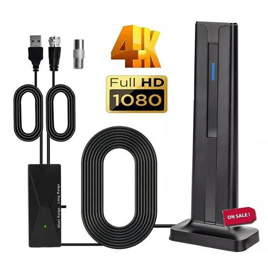 4K/1080P Indoor HDTV Antenna ✦ 120-Mile 360° Signal Booster30（limited-time discount）