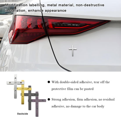 4PCS Metal Jesus Christ Cross Badge Stickers