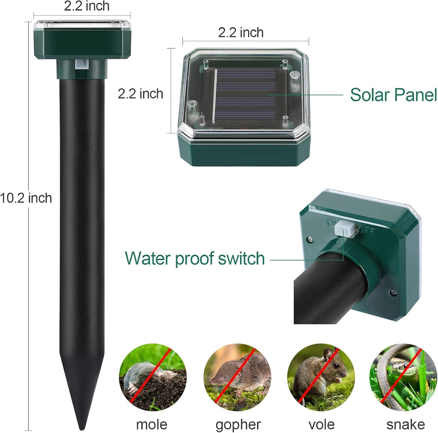 Mole Repellent Solar Powered