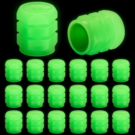 20-Pack Neon Green Glow Tire Valve Caps – No Battery Needed