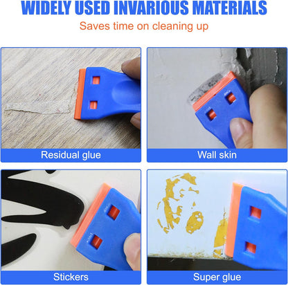 8 Pcs Plastic Razor Blade Scraper and 100 Pcs Blades
